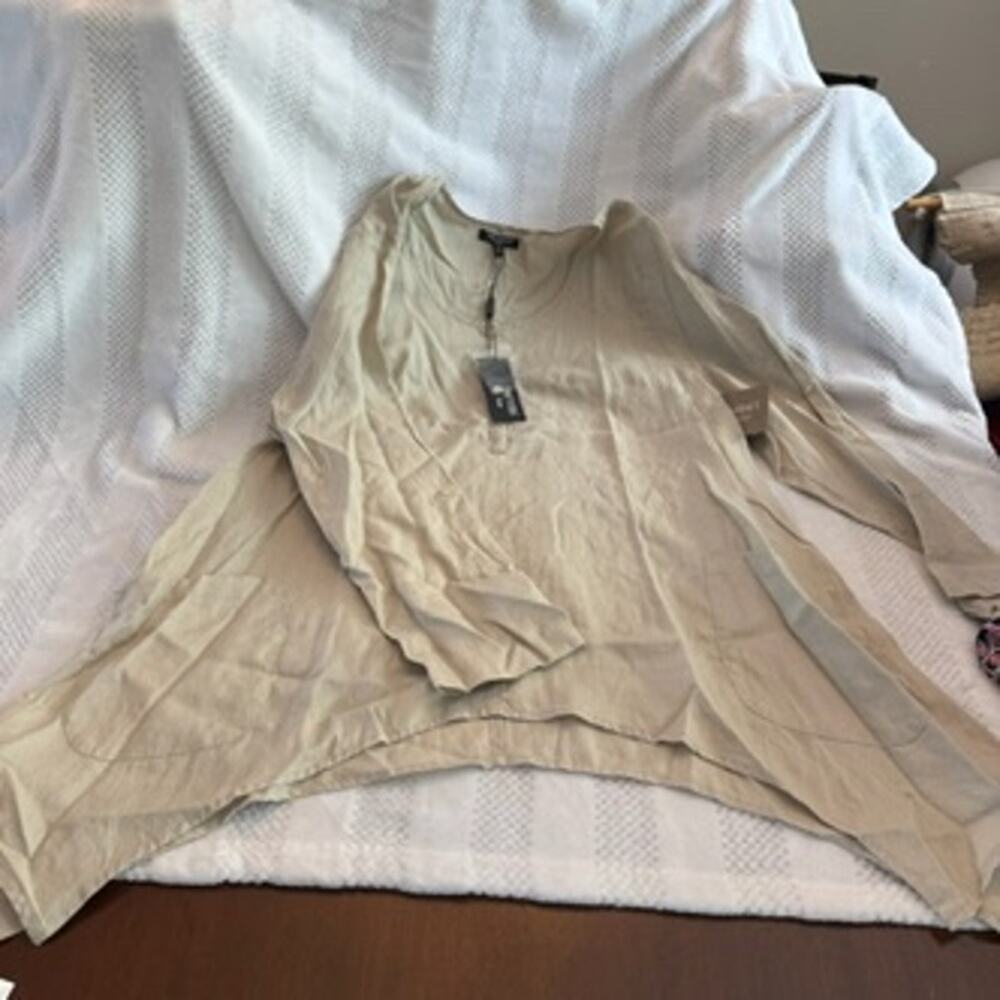 nwt new for cynthia linen asymmetrical blouse size XL extra large